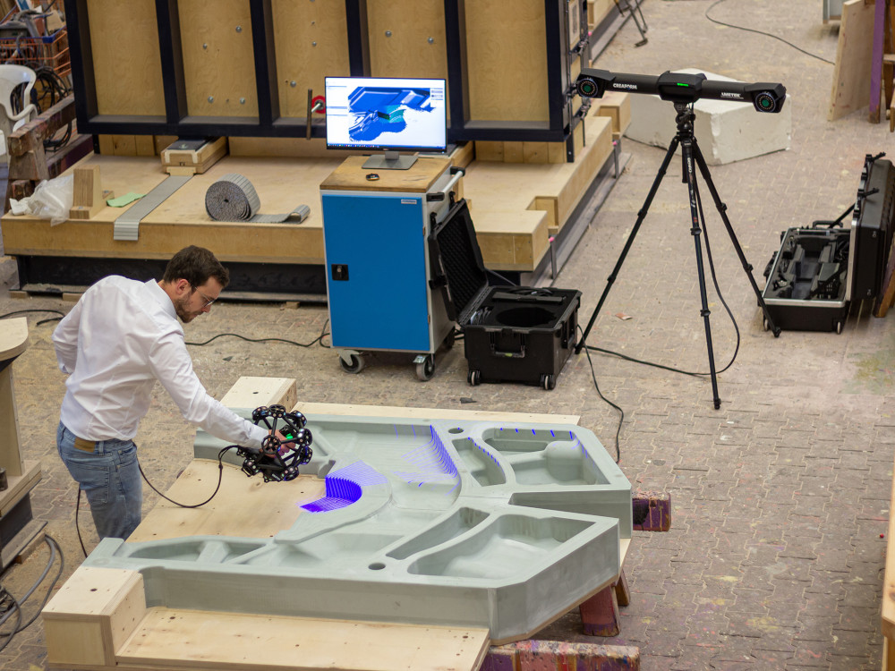 3D-Scanner beim Einsatz in der Duisburger Modellfabrik